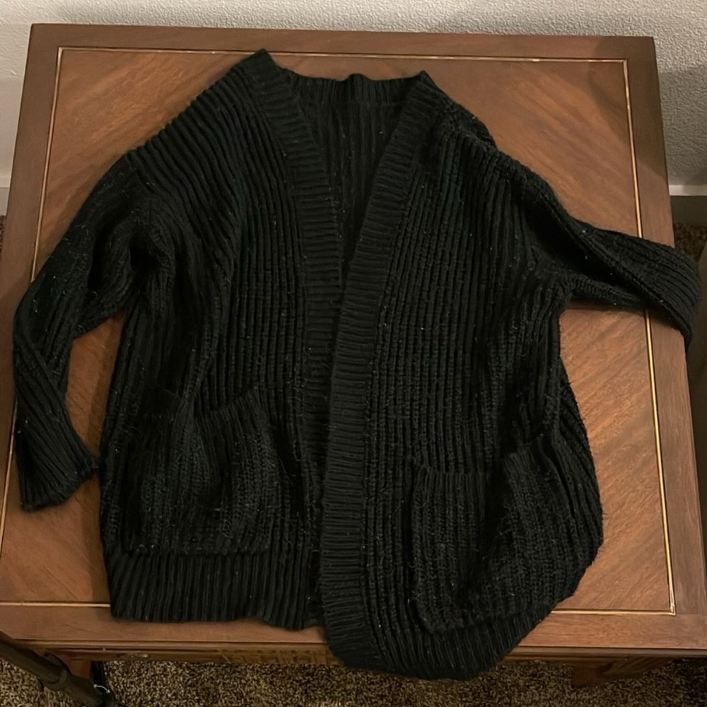 Black knitted cardigan